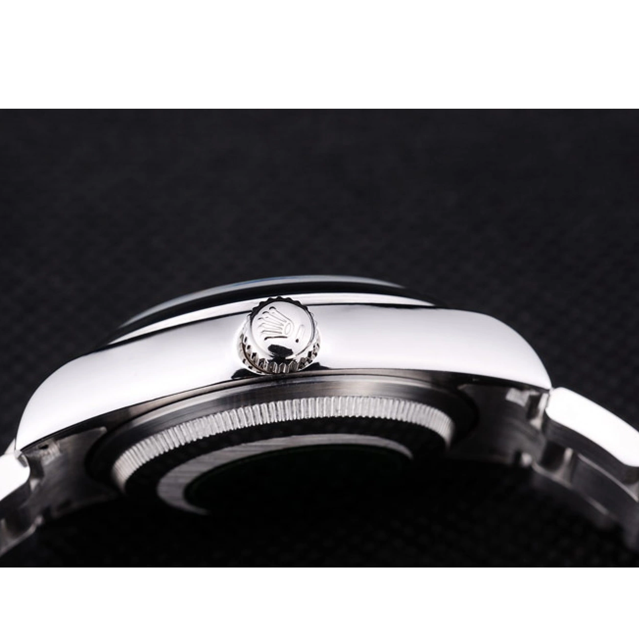 Rolex aaa copy Datejust Black Dial Silver Bezel Polished Rolex 7467 0519